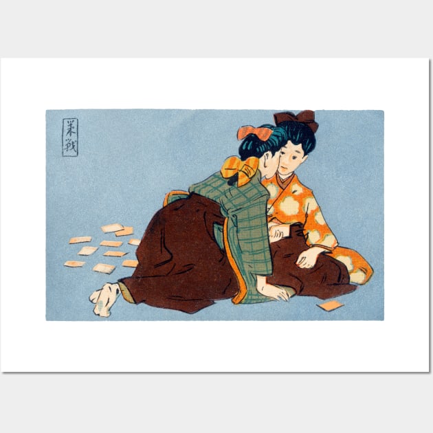 1905 Japanese Women Playing Cards Wall Art by historicimage